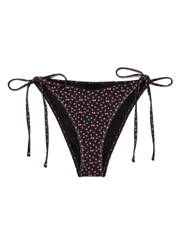 TIE SIDE BIKINI BOTTOM (BLACK CHERRY)