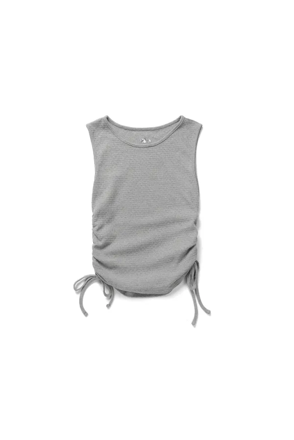 Shirring sleeveless top_gray