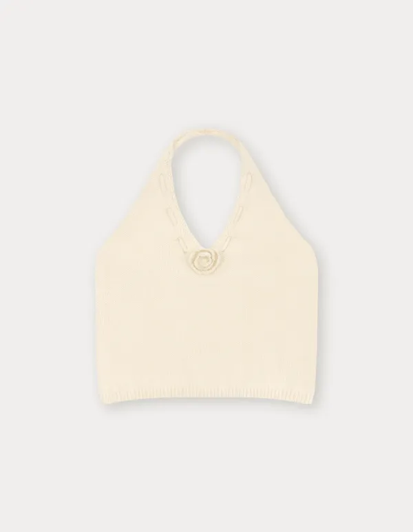 Aloha Halter Sleeveless Knit - Cream