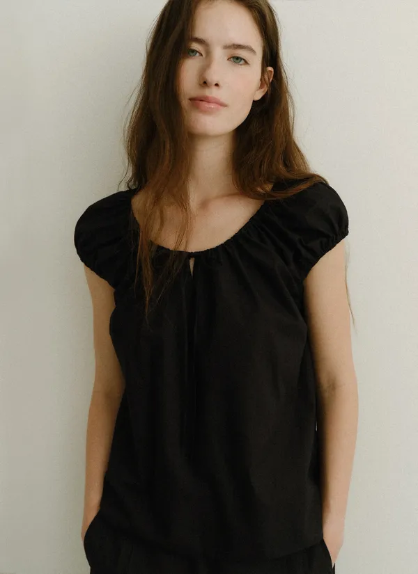 Annet Puff Blouse (Black)
