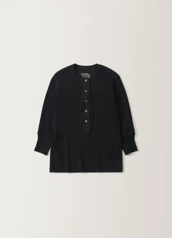 10TH / Vintage button t-shirt (Black)