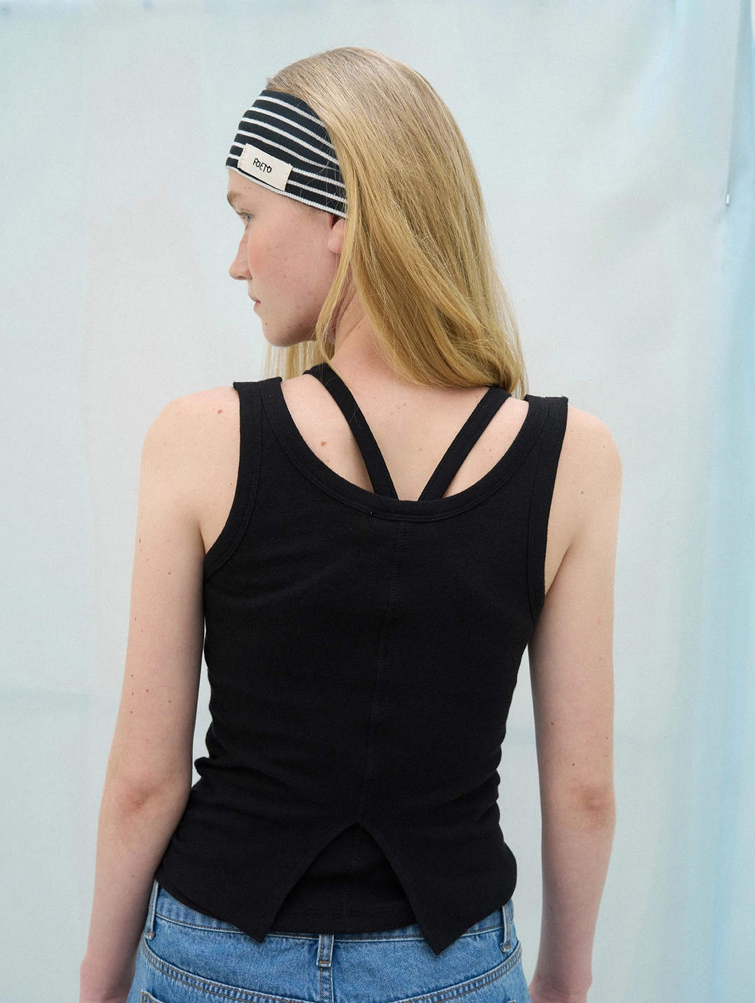 포에토 Take sleeveless set (halter + regular) - black 상품 이미지 1