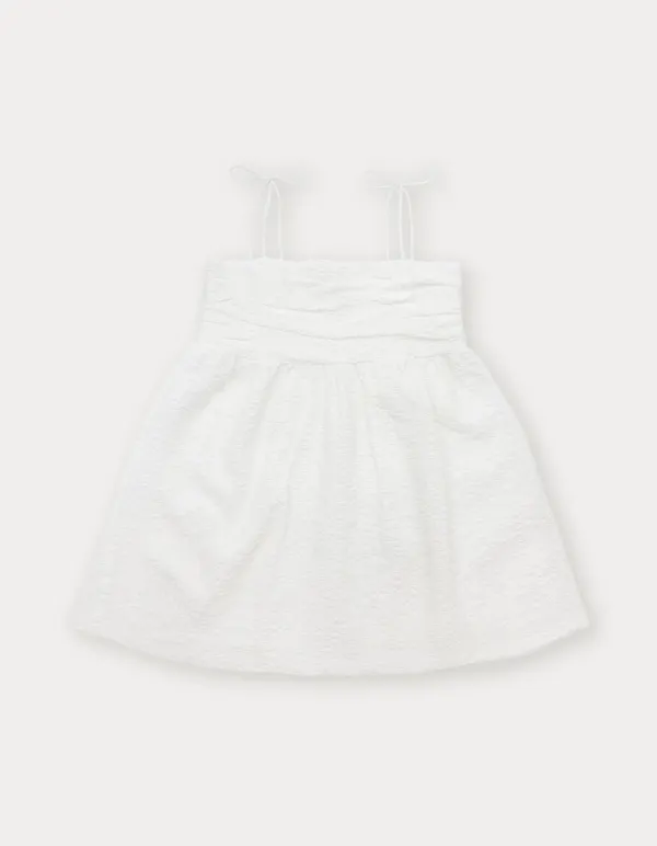 Rony Shirring Mini Dress - Ivory