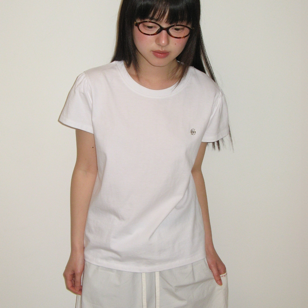 론론 PUFF SHIRRING SHORT SLEEVE T SHIRT WHITE 상품 이미지 1