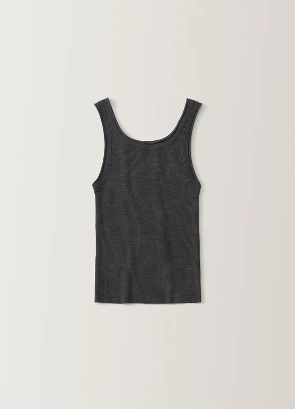 3RD / Glen ribbed knit top (Charcoal)