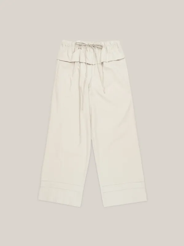 COTTON FRILL PANTS  [ GRAY ]