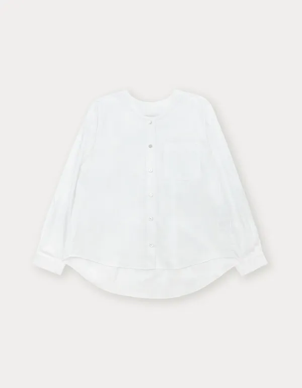 Shell Button Round Shirt - Ivory