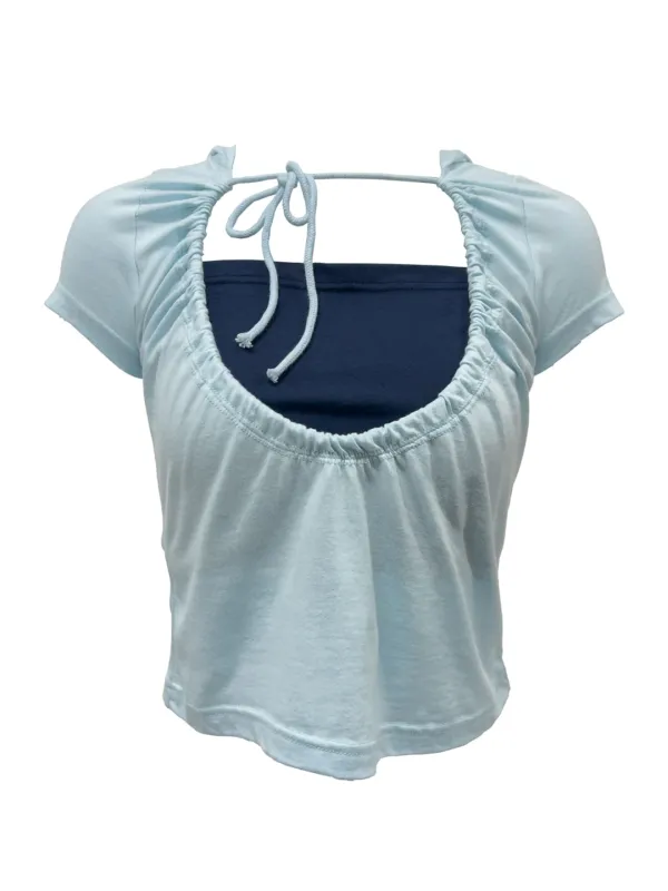 LUNA VEIL HOODIE T-SHIRTS BLUE