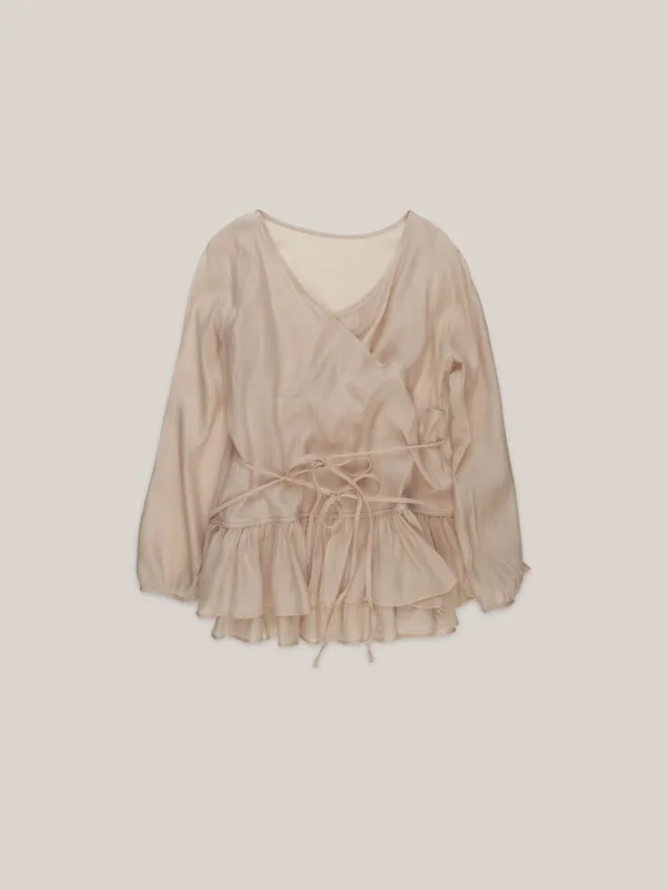 FRILL BLOUSE SET-UP  [ BEIGE ]