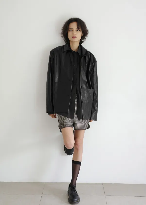 [ 바로배송 ] [ 2차 리오더 ] BROWNIE LEATHER JACKET [BLACK]