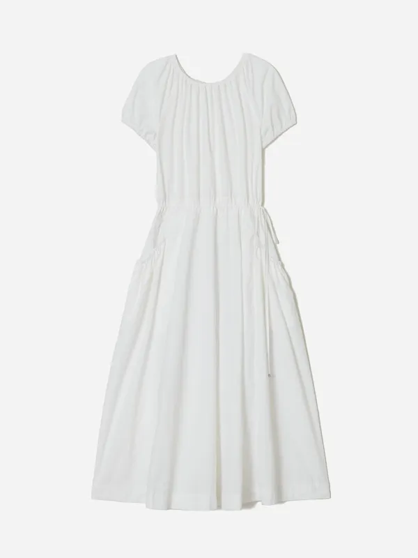 Draw String Maxi Dress White