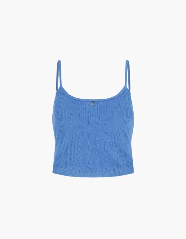 terry sleeveless top - blue