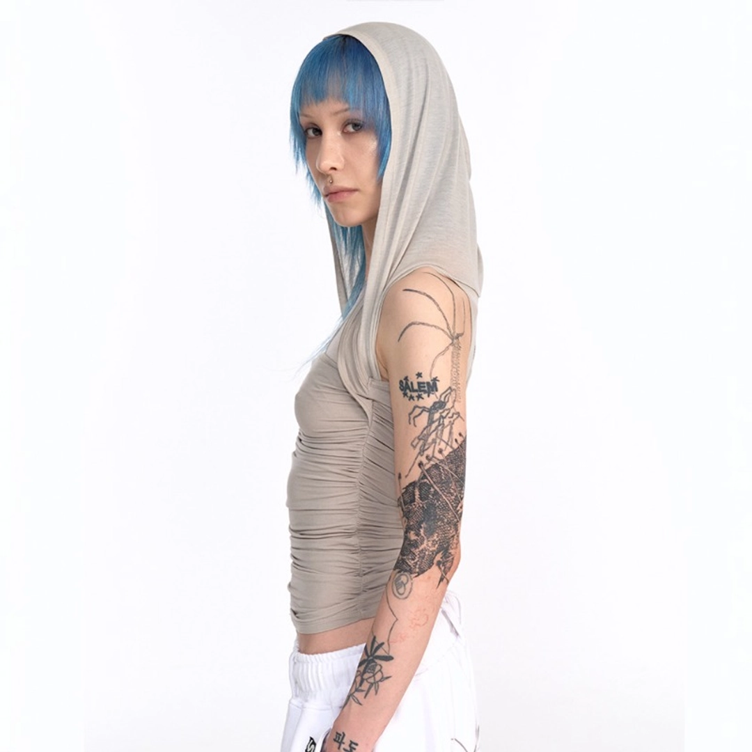 2000아카이브 ZEN HOODIE TANK (BEIGE) 상품 이미지 2