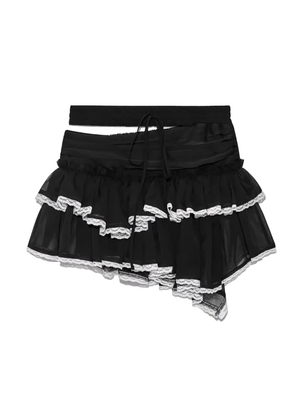 ANGEL PALM MIDI SKIRT (BLACK)