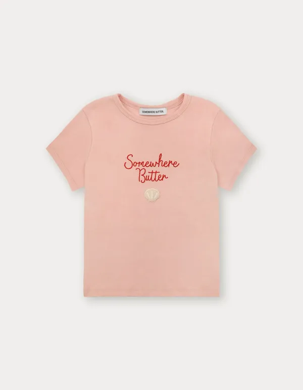 Boucle Shell Logo Top - Pink