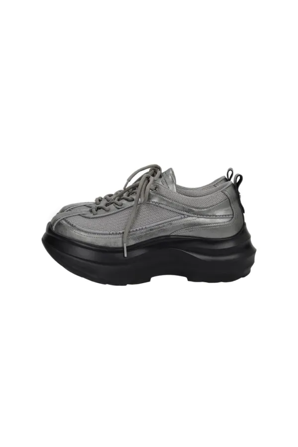 Flatform Mesh Sneakers [ Gray ]