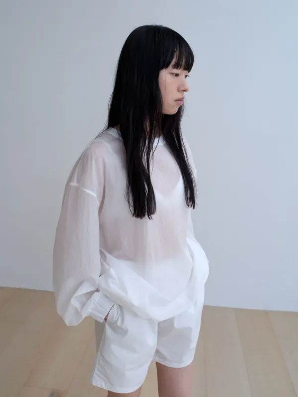 Paper-light pullover (ivory / white / mint)