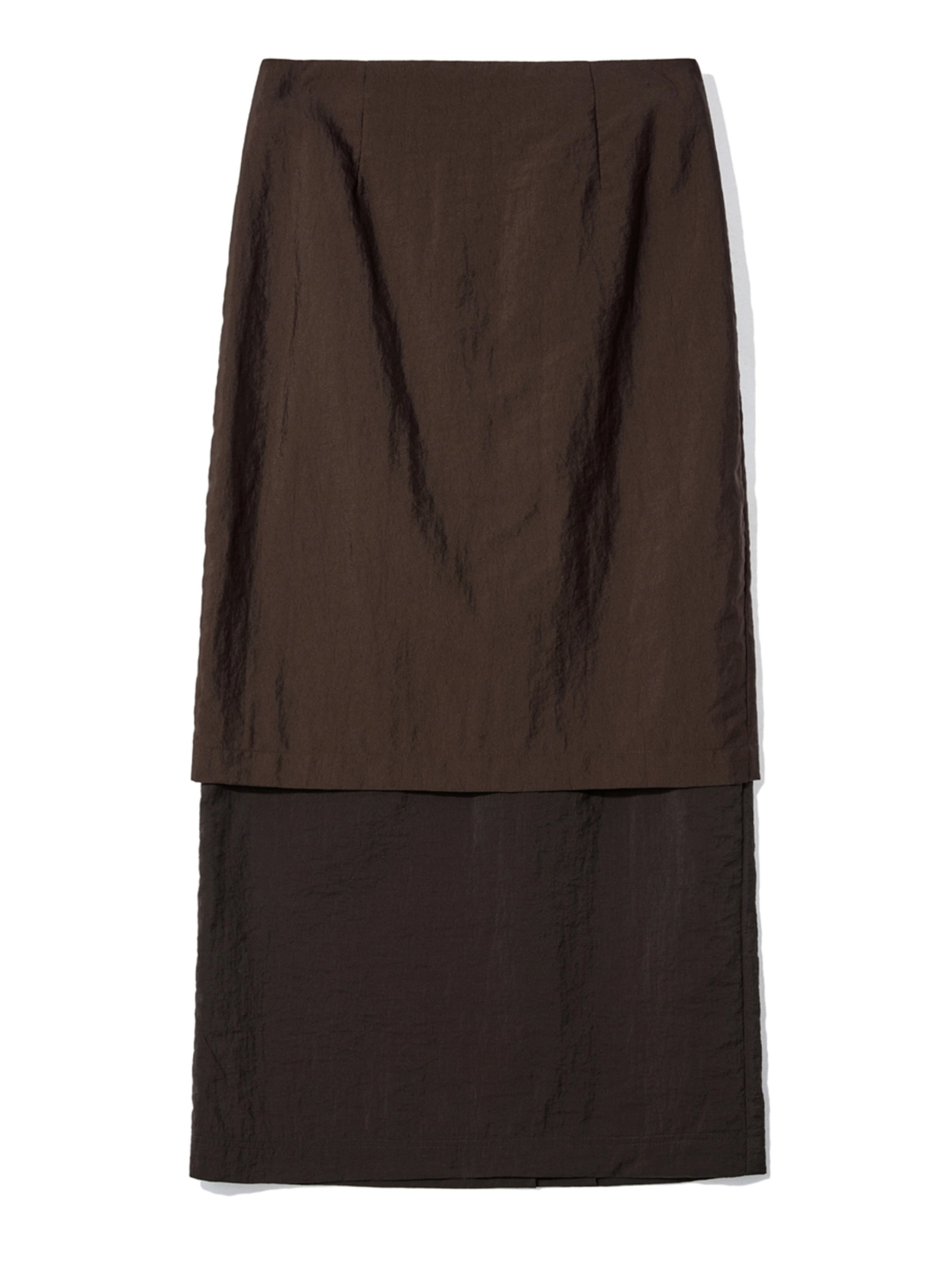 메종드이네스 DOUBLE LAYERED H-SKIRT _BROWN 상품 이미지 3