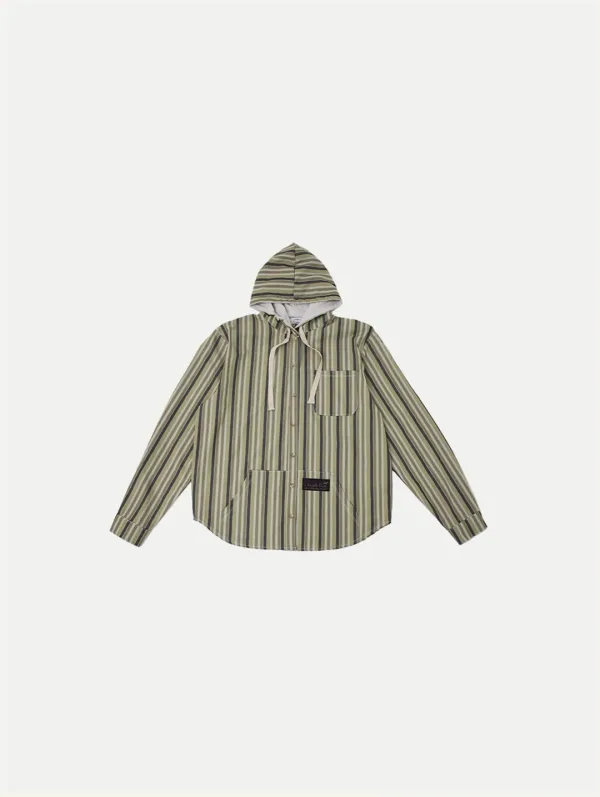 ✲ 2ND / HARU HOODIE SHIRT STRIPE GREEN