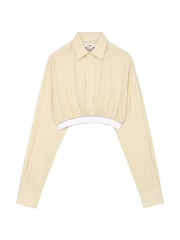 WILLY CROP SHIRT (BEIGE STRIPE)