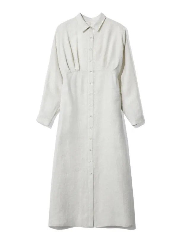 LINEN SHIRT DRESS_IVORY