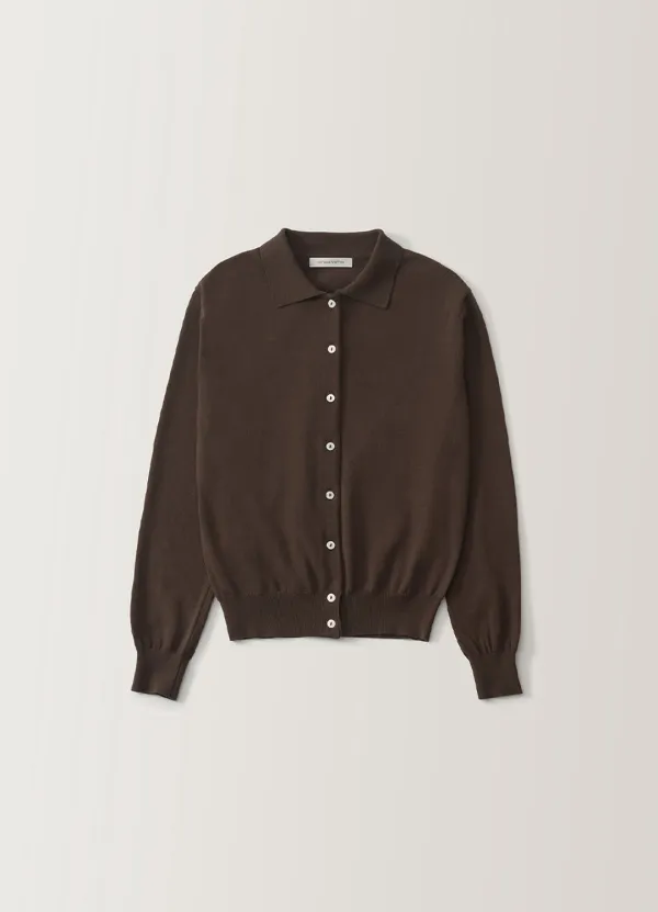 3RD / Villa cotton collar cardigan (Brown)