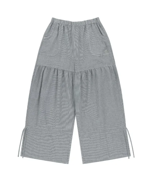 SHIRRING ROUGH PANTS STRIPE