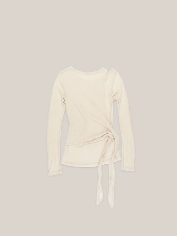 TIE LAYERED T-SHIRTS  [ CREAM ]