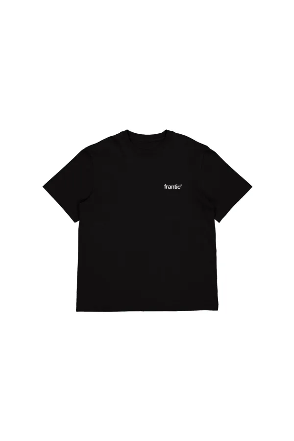프랜틱 크루넥 티셔츠 - 블랙