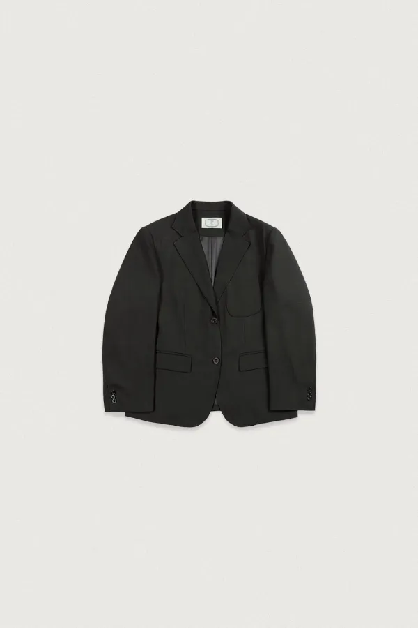 SILKY TEXTURED JACKET [CHARCOAL]