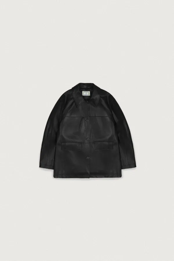 BELTED LEATHER JACKET