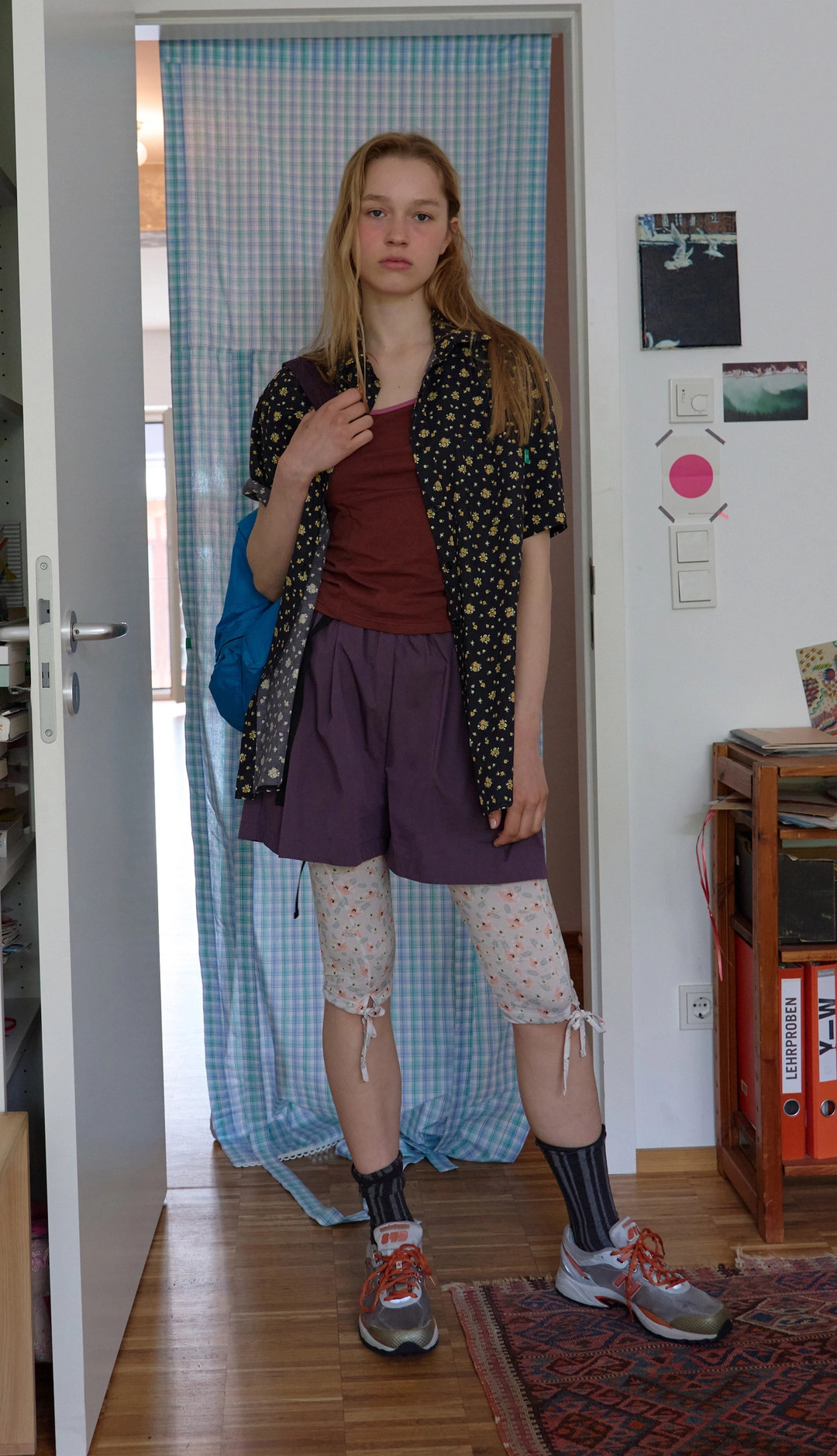 노컨텐츠 195. Belt Half Pants _ Dark Purple 상품 이미지 3
