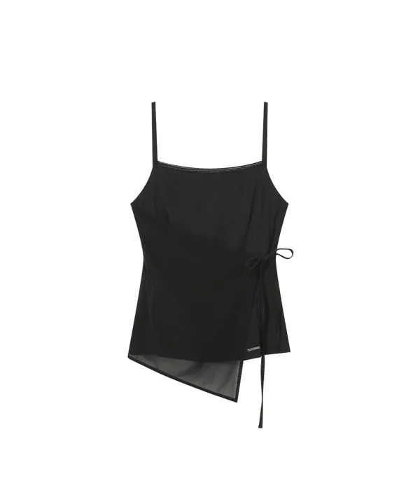 Sheer mod wrap sleeveless BLACK
