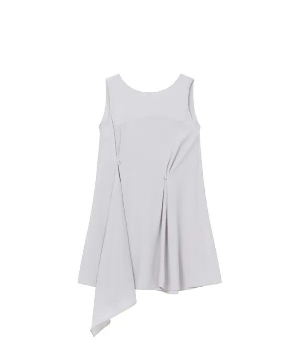 Billow sheer sleeveless one piece SILVER GREY