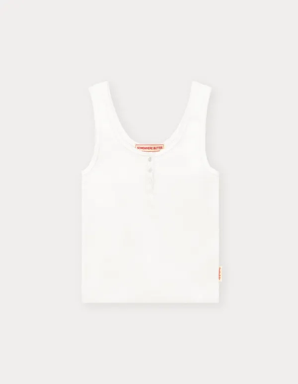 Essential Waffle Sleeveless - Ivory