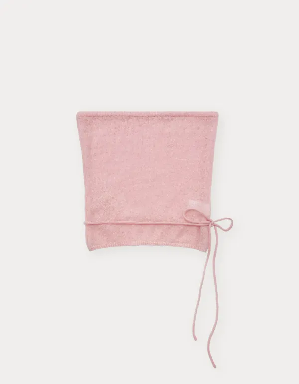 See-Through Knit Bustier Top - Pink