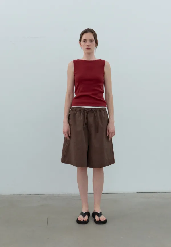 Boatneck rib sleeveless (red)