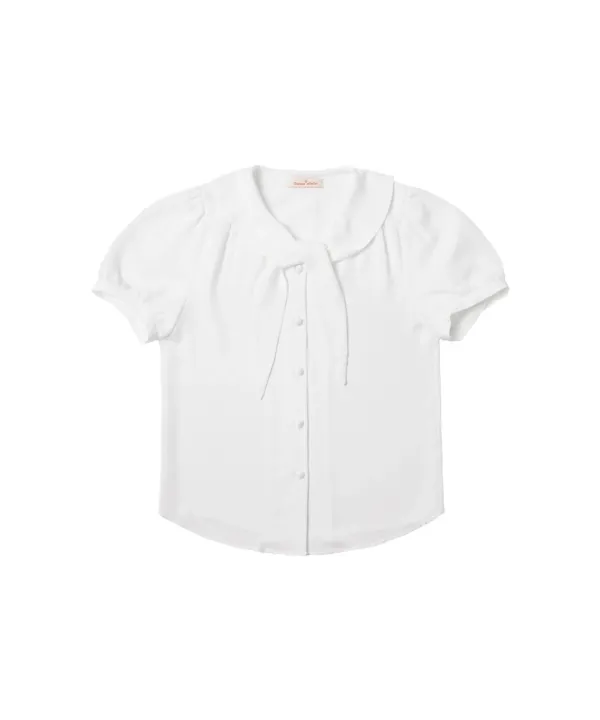 A3535 세일러 타이 블라우스_White