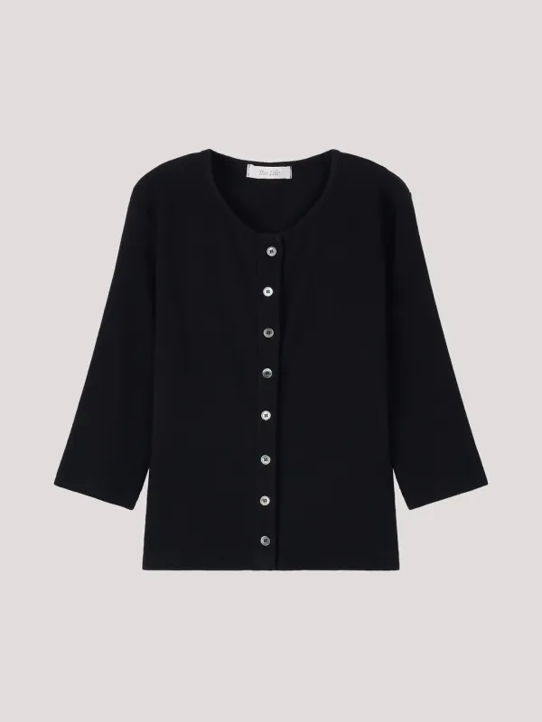[10th 예약배송/6월 4일] Cotton Half Cardigan_Black
