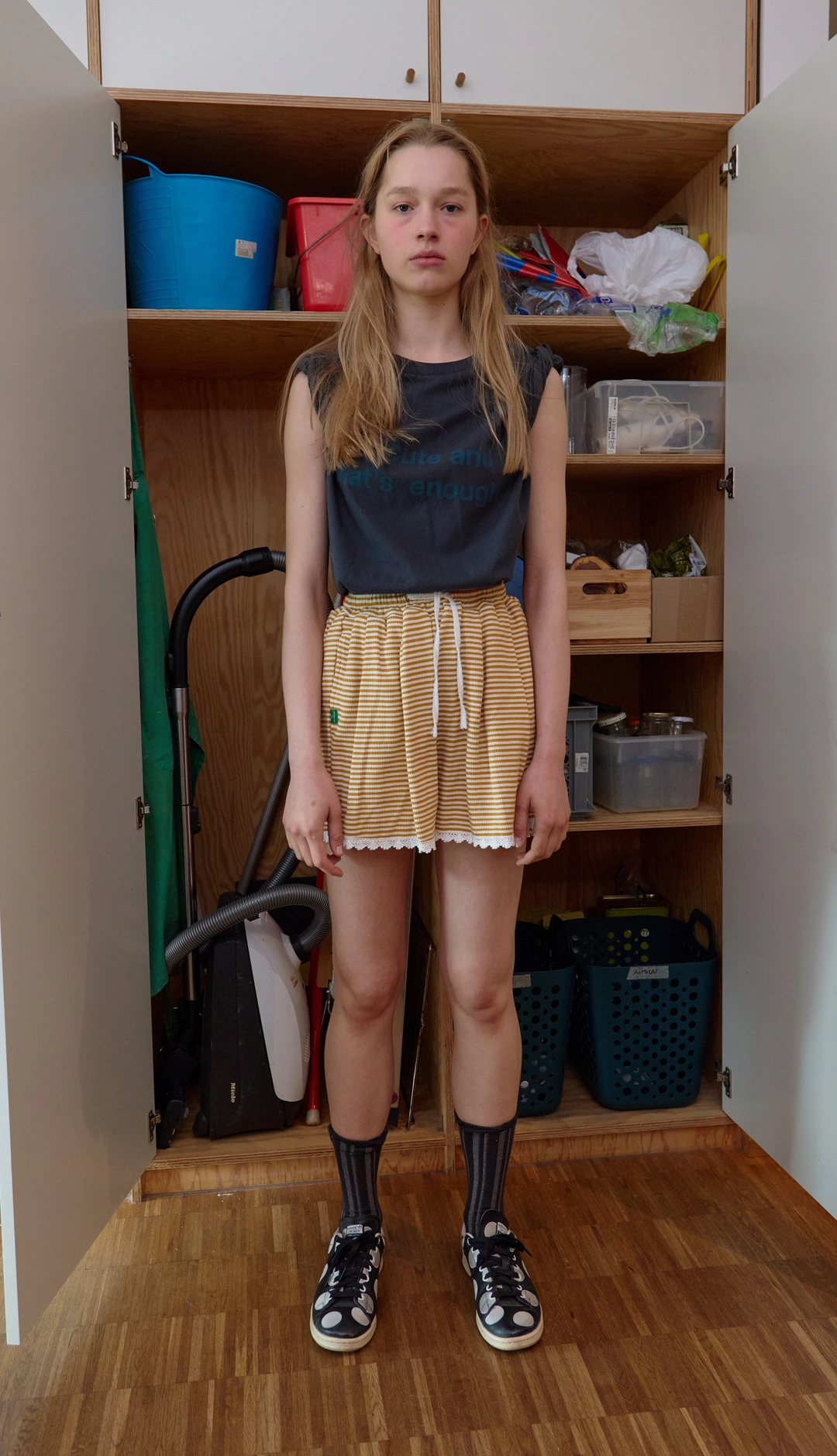 노컨텐츠 197. Stripe Lace Shorts _ Mustard 상품 이미지 3