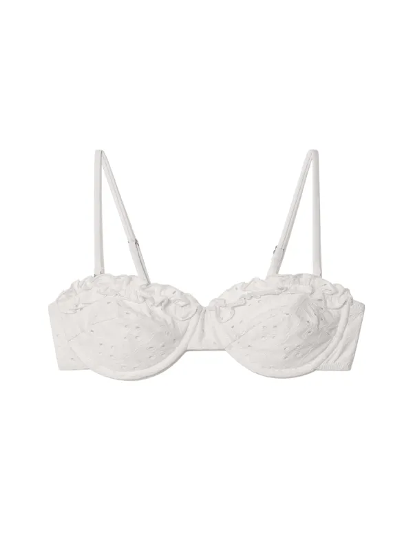 FRILL BALCONETTE BIKINI TOP (WHITE)