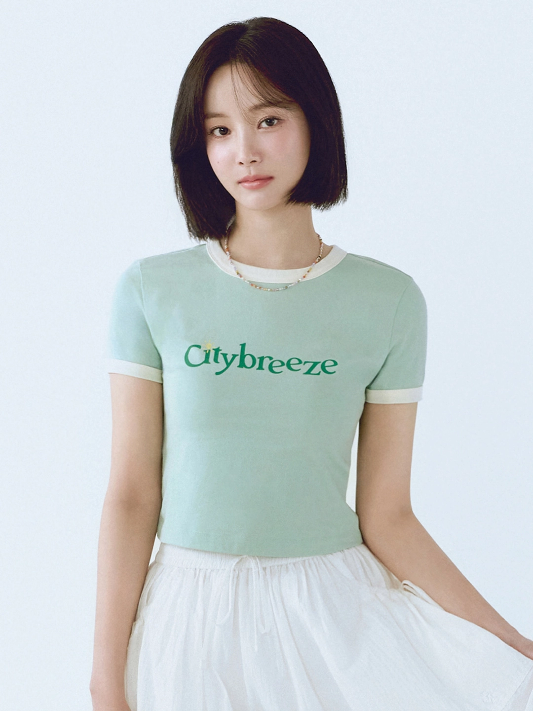 시티브리즈 시티 선레이 링거 티셔츠_MINT 상품 이미지 2