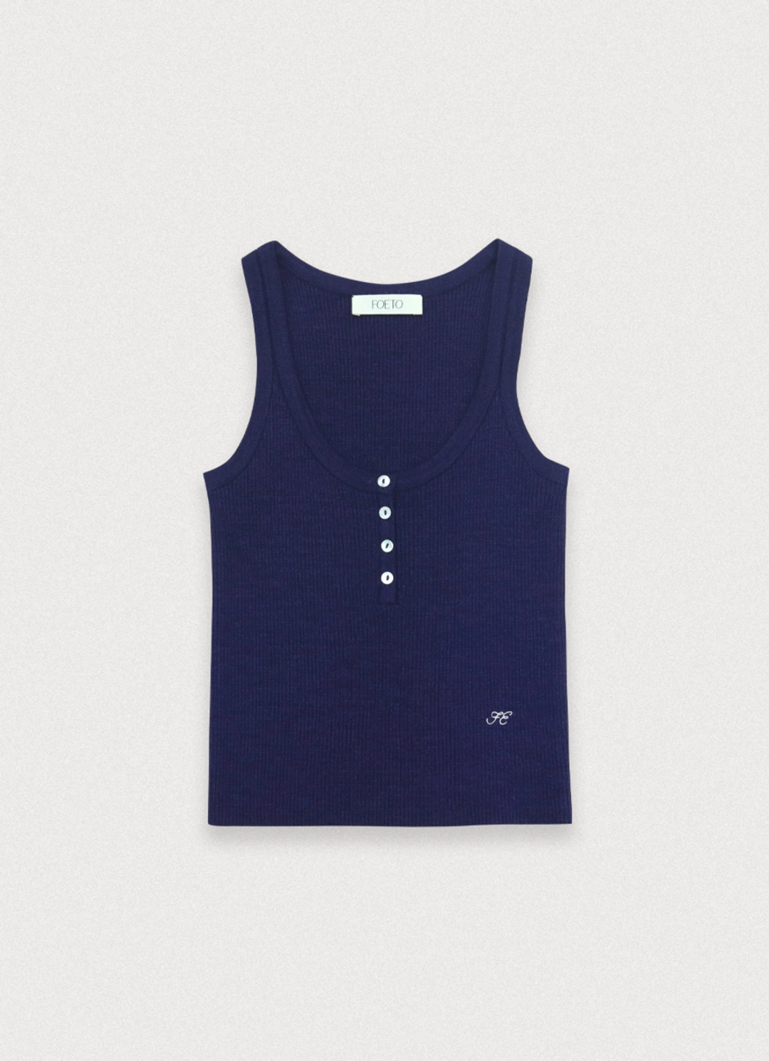 포에토 Ro button knit sleeveless - blue 상품 이미지 1