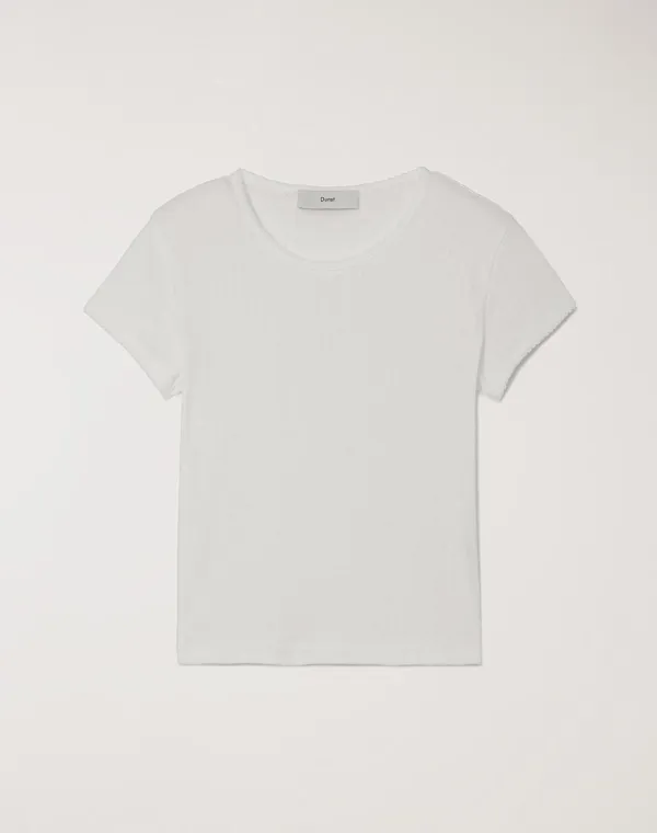 ESSENTIAL SLIM-FIT CROCHET TOP WHITE