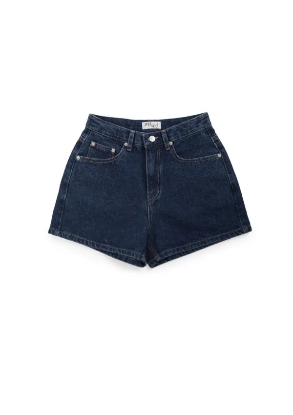 Mused Emb Denim Shorts - Blue