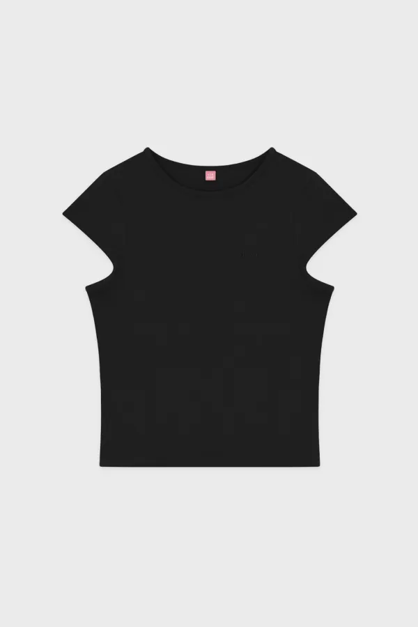 Logo Cap Sleeve T-shirt (Black)