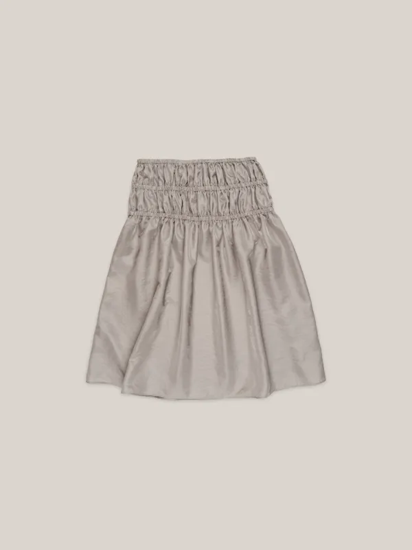 BANDING SHIRRING SKIRT  [ SILVER ]