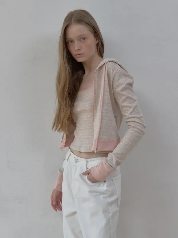 stripe hoodie (pink)