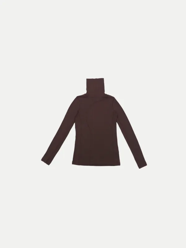 Natural Stalk Turtleneck Deep Brown