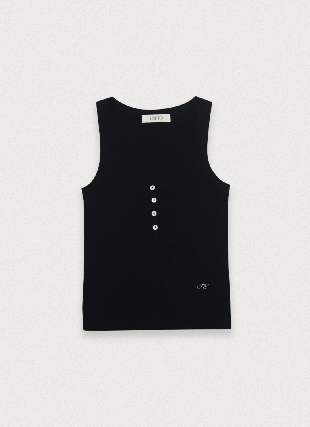 포에토 Ro button knit sleeveless - black 상품 이미지 3